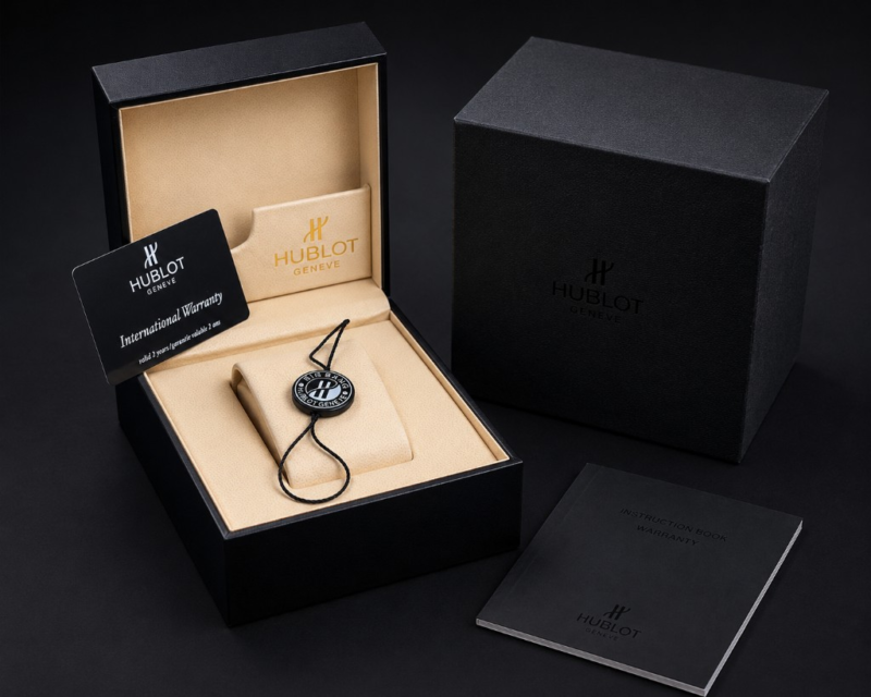 Super Clone Hublot Classic Fusion Black Magic Black Dial Rubber Strap — dial close-up