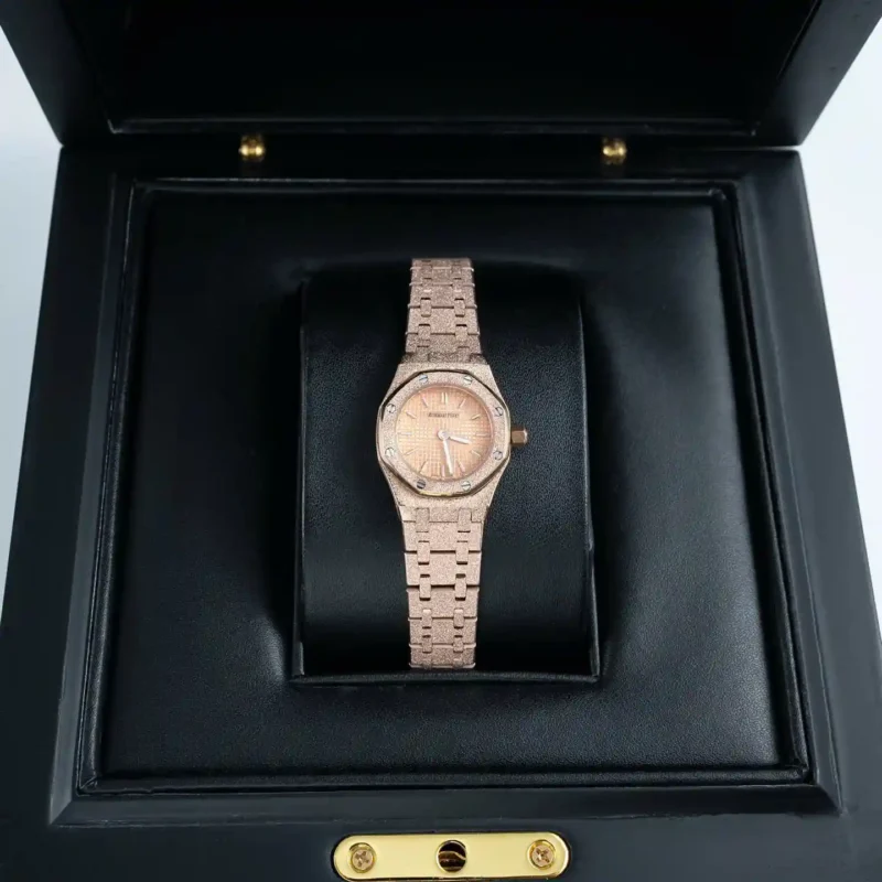 Super Clone Audemars Piguet Royal Oak Mini Frosted Gold 67630OR.GG.1312OR.01 – — dial close-up