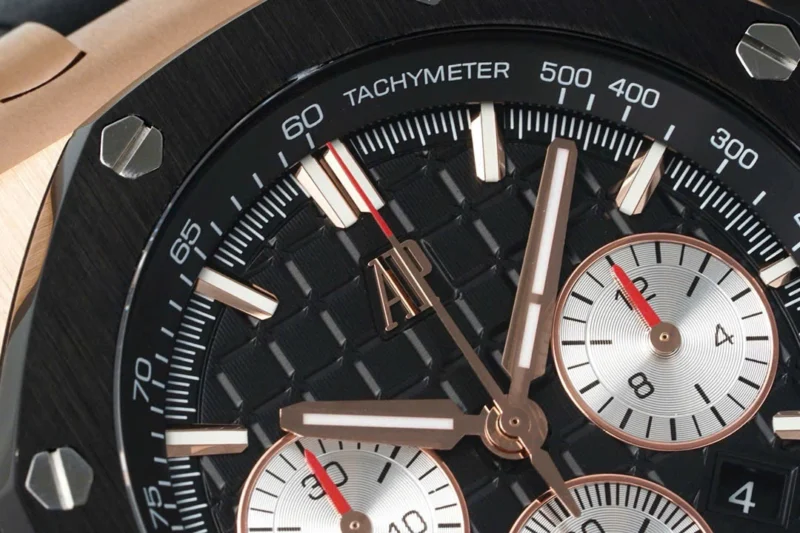 Super Clone Audemars Piguet Royal Oak Offshore Rose Gold 26420ST 42mm Black Dial — bracelet detail