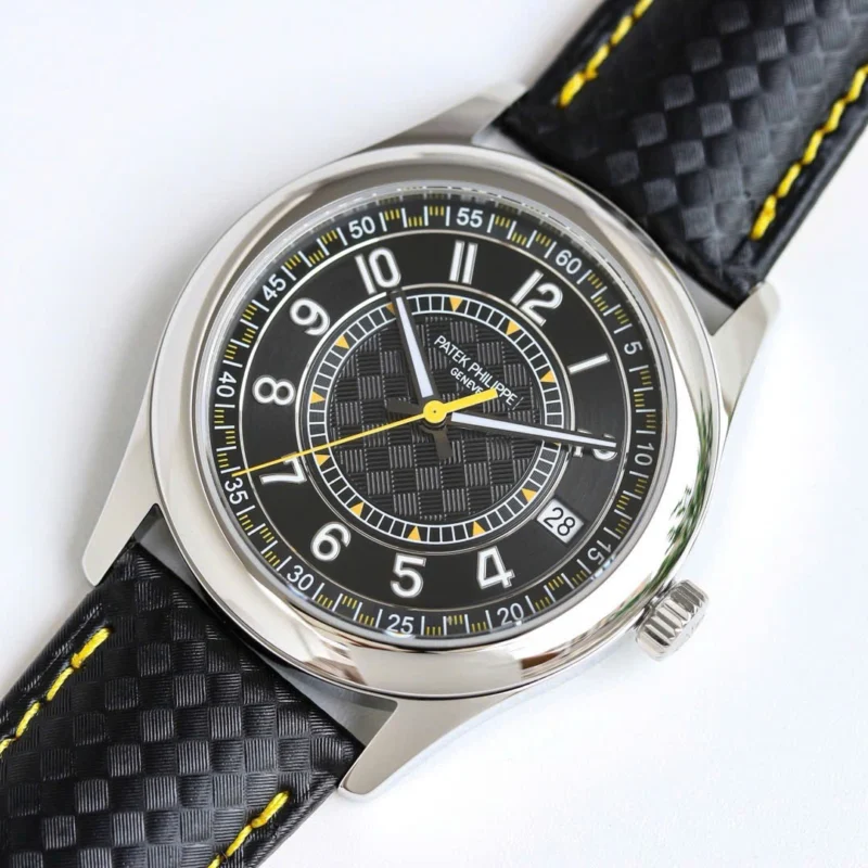Super Clone Patek Philippe Calatrava 6007A Steel 40mm Ebony Black Dial — case and bezel