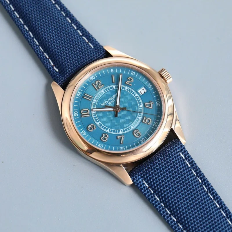 Super Clone Patek Philippe 42mm Steel — on leather display