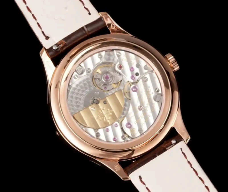 Super Clone Patek Philippe Steel — on leather display