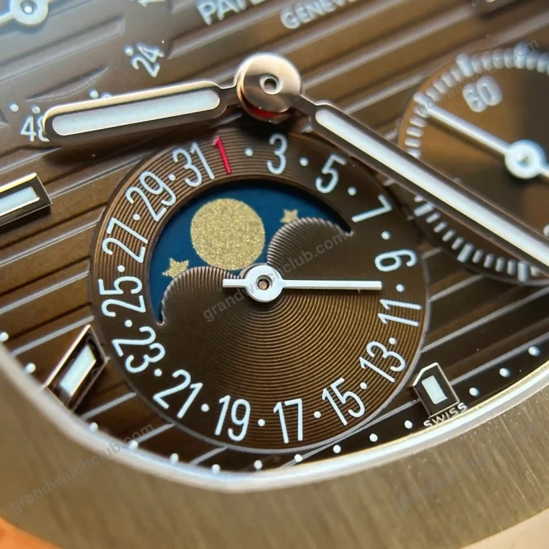 Super Clone Patek Philippe Nautilus 5712/1R – 001 Chocolate Dial V3 — on leather display