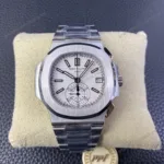 Super Clone Patek Philippe Nautilus Chronograph 5980/1A-019 40.5mm Quadrante bianco