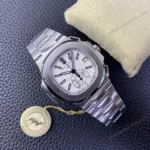 Super Clone Patek Philippe Nautilus Chronograph 5980/1A-019 40.5mm Quadrante bianco