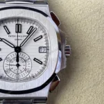 Super Clone Patek Philippe Nautilus Chronograph 5980/1A-019 40.5mm Quadrante bianco