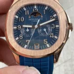 Super Clone Patek Philippe Aquanaut 5261R Moonphase Blue Rose 40mm