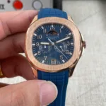 Super Clone Patek Philippe Aquanaut 5261R Moonphase Blue Rose 40mm
