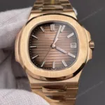 Super Clone Patek Philippe Nautilus 5711/1R-001 40mm שוקולד דיאל רוז זהב V3 Update