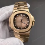 Super Clone Patek Philippe Nautilus 5711/1R-001 40mm שוקולד דיאל רוז זהב V3 Update