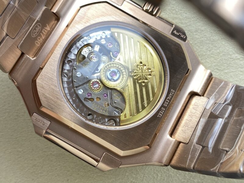 Super Clone Patek Philippe Cubitus 5821/1AR-001 45mm Chocolate Dial Rose Gold — side profile
