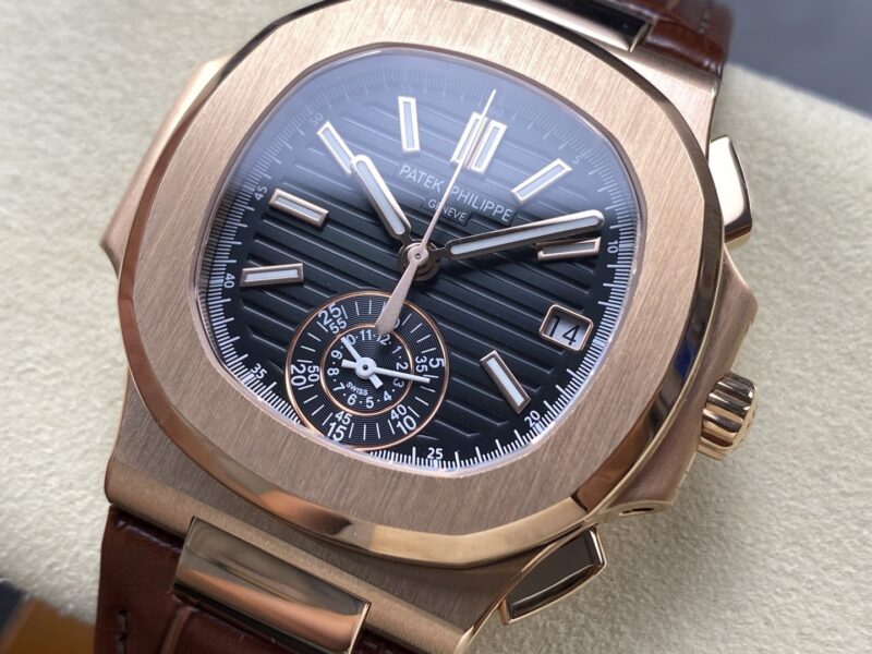 Super Clone Patek Philippe Nautilus Chronograph 5980/1AR-001 40.5mm Black Dial — view 10