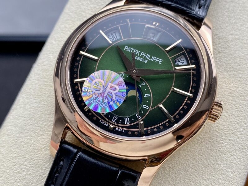 Super Clone Patek Philippe Complications 5205R-011 40mm Green Dial Rose Gold — view 9