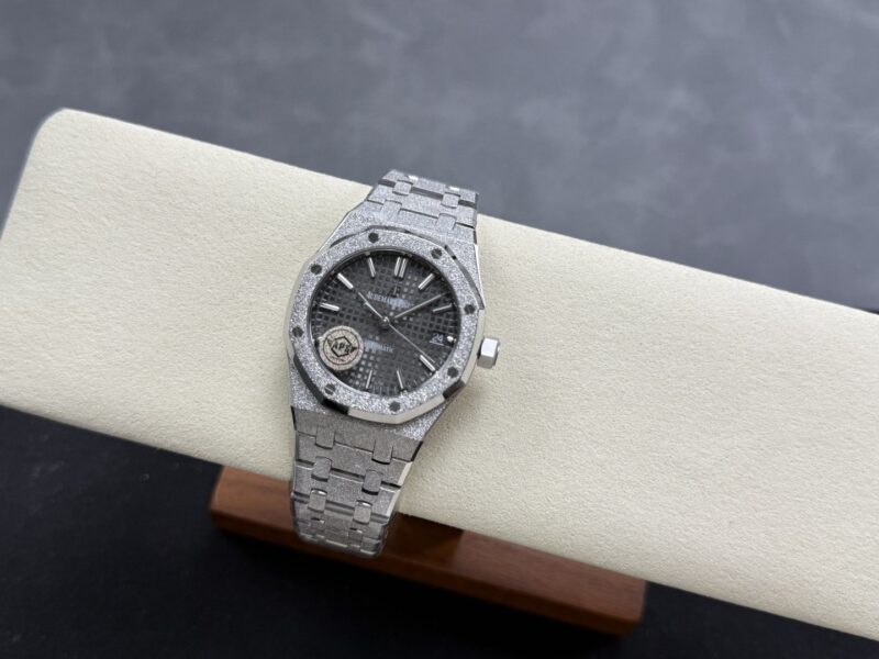 Super Clone Audemars Piguet Royal Oak Frosted-Gold 15454BC 37mm Gray Dial — view 9