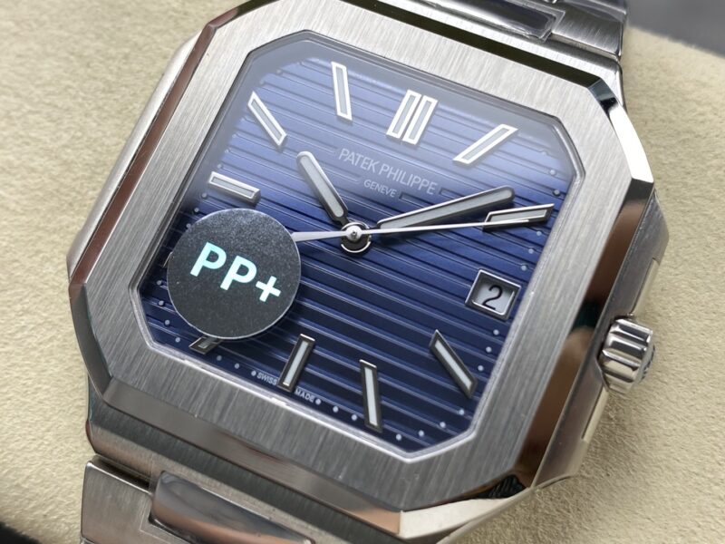 Super Clone Patek Philippe Cubitus 5821/1A-001 45mm Blue Dial — movement / caseback view