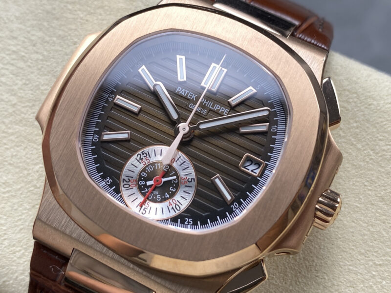 Super Clone Patek Philippe Nautilus 5980R-001 40.5mm Chronograph Rose Gold — case and bezel