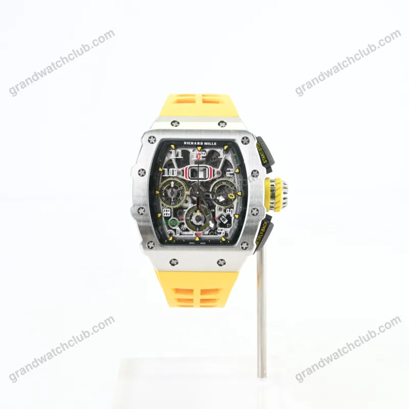 Swiss Super Clone Richard Mille RM 11-03 Titanium Strap de groc 44mm