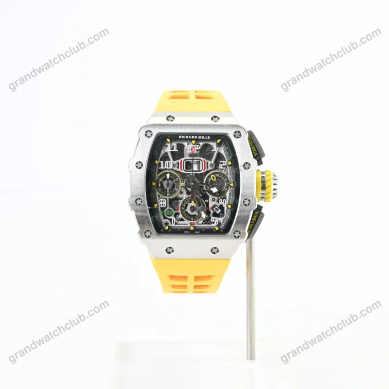 Swiss Super Clone Richard Mille RM 11-03 Titanium Strap de groc 44mm
