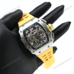 Swiss Super Clone Richard Mille RM 11-03 Titanium Strap de groc 44mm