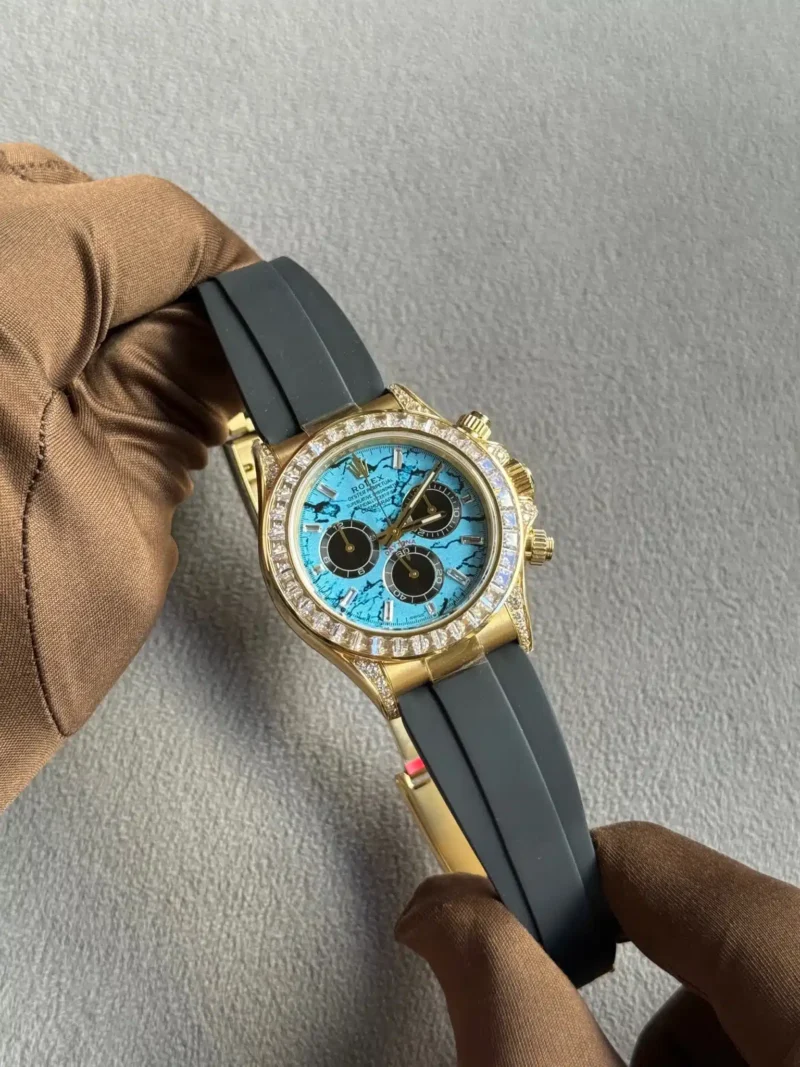 Rolex 126538TBR Yellow Gold Turquoise Stone Dial Diamond Bezel Oysterflex (2025) Super Clone