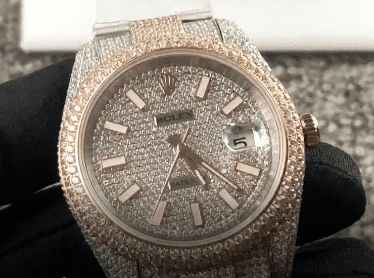 Fully Iced Out Rolex Super Clone