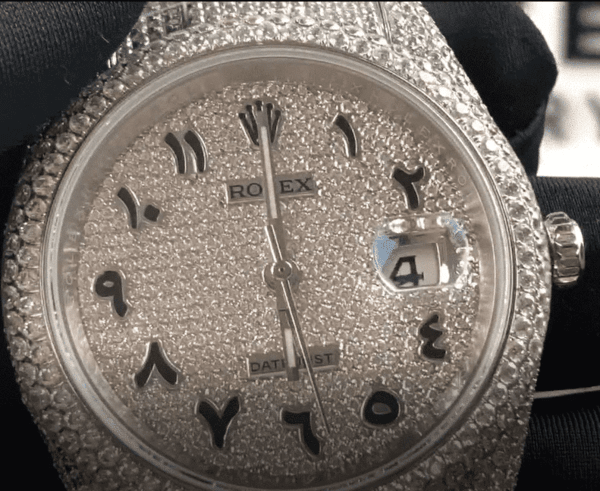 Rolex Datejust Arabic Dial Iced Out 116300 Super Clone