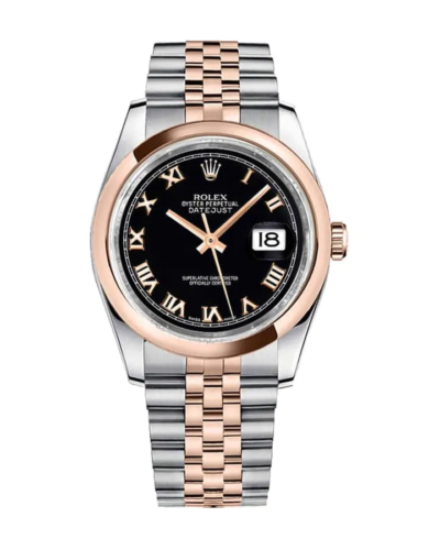 Rolex Datejust Or rose & Steel Cadran noir Jubilee Super Clone