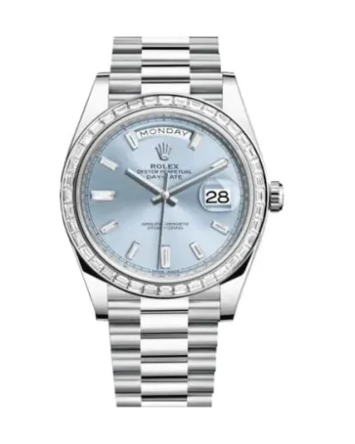 Rolex Day-Date 228396TBR001 Ice Blue Baguette Super Clone