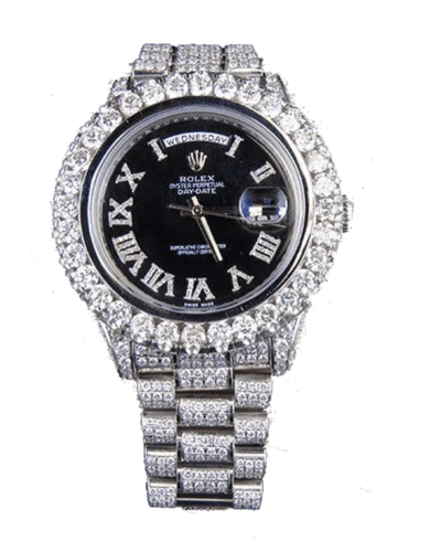 Rolex Day-Date II 218239 Black Iced Out Super Clone