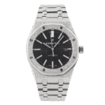 Super Clone Audemars Piguet Royal Oak Frosted Gold 41mm Svart Dial Steel
