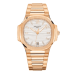 Super Clone Patek Philippe Nautilus 7118/1R-001 35.2mm Baltasis dialas Rožių auksas
