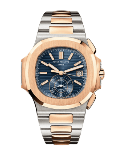 Super Clone Patek Philippe Nautilus Chronograph 5980/1AR-001 40.5mm Blue Dial Rose Gold Demi